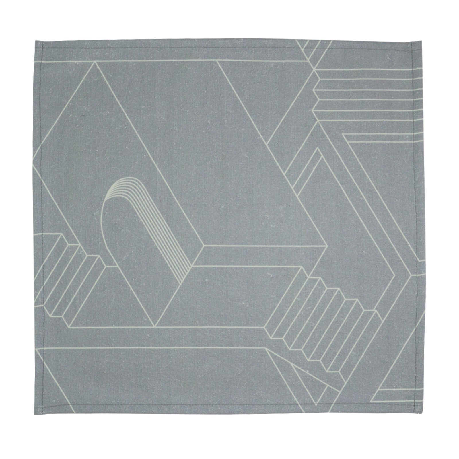 Grey Printed Napkins. Set of 4. 100% Cotton. Borderline PLAY